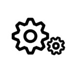 Two gears in black colour representing engineering recruitment