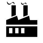 A factory with chimney on top